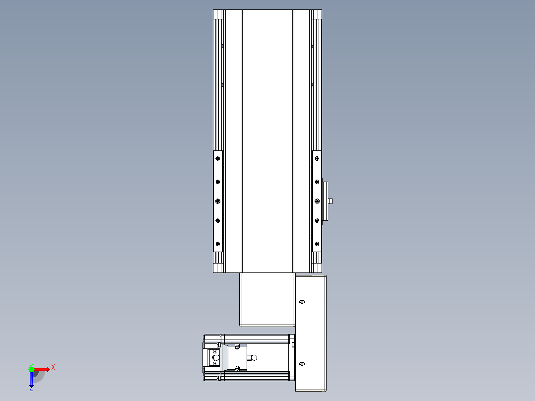皮带直线轴半封闭可选导轨TPA-HNB-140D-120-L100-MR-Y-P40-N3俯视图