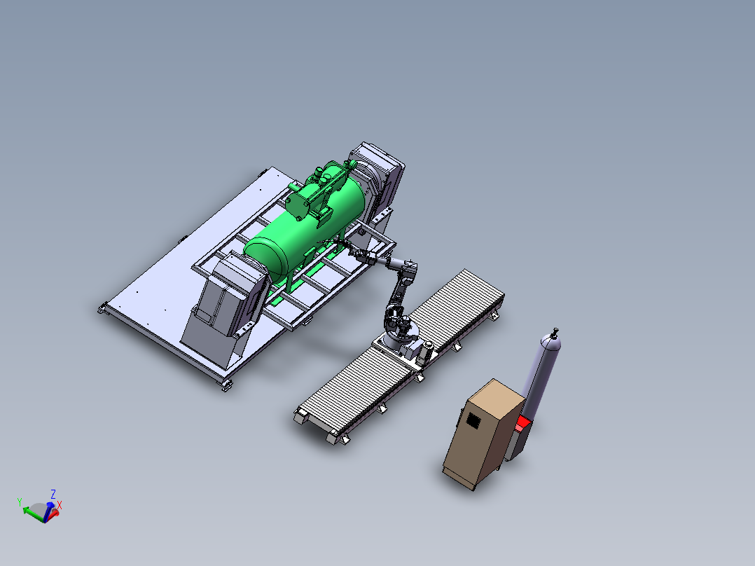 气罐的焊接变位机与机械手模拟