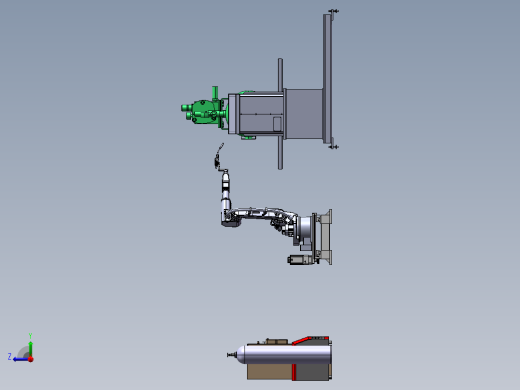 气罐的焊接变位机与机械手模拟右视缩略图