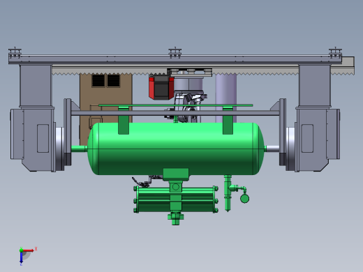 气罐的焊接变位机与机械手模拟俯视缩略图