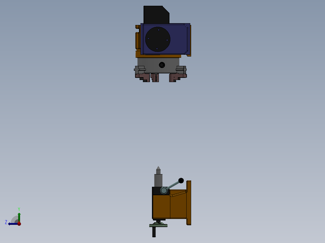 T907 数控机床回转卡盘装置右视图