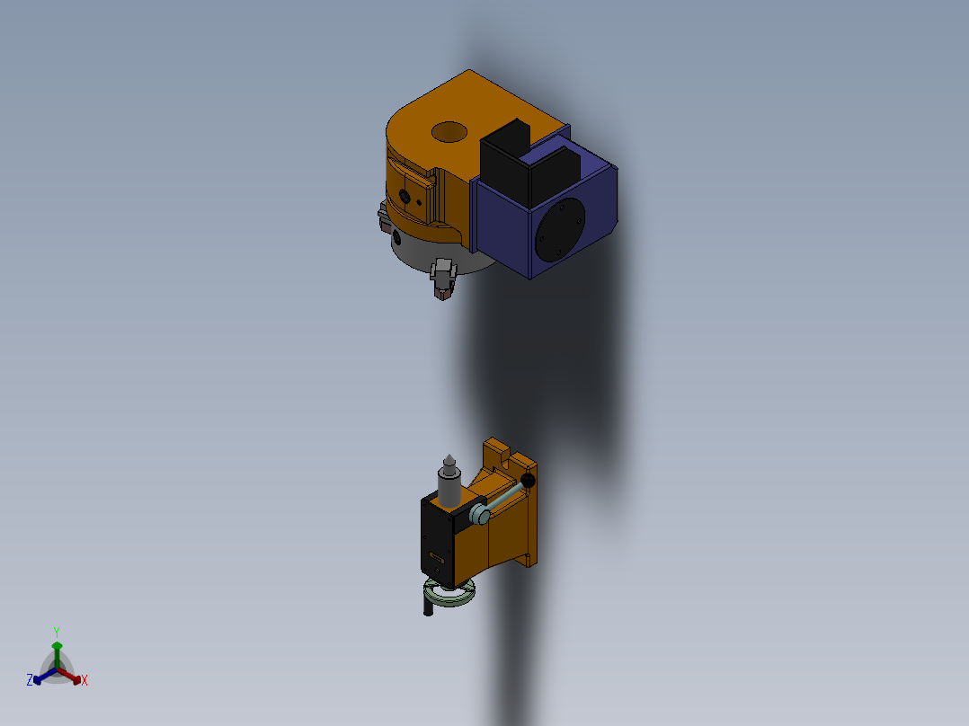 T907 数控机床回转卡盘装置正等轴测图
