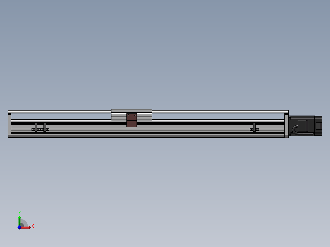 126丝杆模组型材模组滑台3d图纸直线模组线性滑台模组图纸前视图