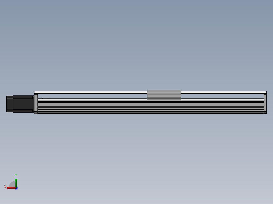 126丝杆模组型材模组滑台3d图纸直线模组线性滑台模组图纸后视图