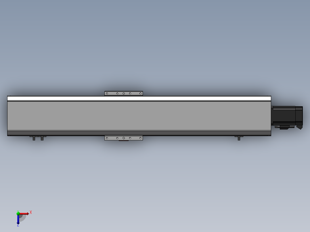 126丝杆模组型材模组滑台3d图纸直线模组线性滑台模组图纸俯视图