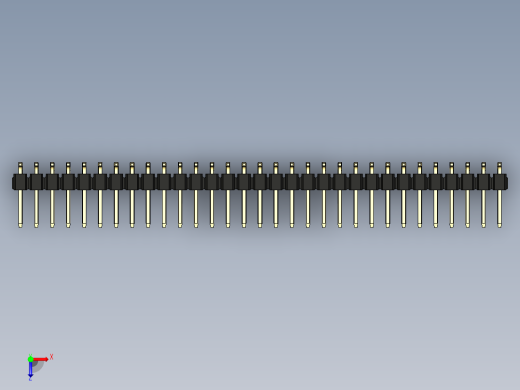 彩色公排针 100mil 2.54mm 系列-DS1022_black_62p_100mil_TypeSMT_rev1.0俯视缩略图