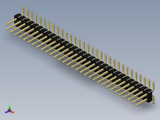 彩色公排针 100mil 2.54mm 系列-DS1022_black_62p_100mil_TypeSMT_rev1.0正等轴测缩略图