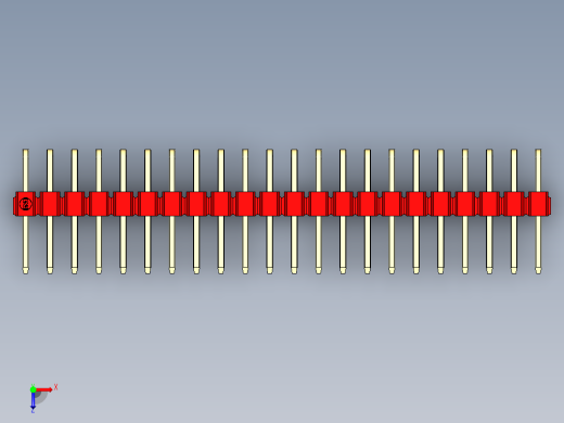 彩色公排针 100mil 2.54mm 系列-DS1022_red_2x22p_100mil_TypeD_rev1.0俯视缩略图