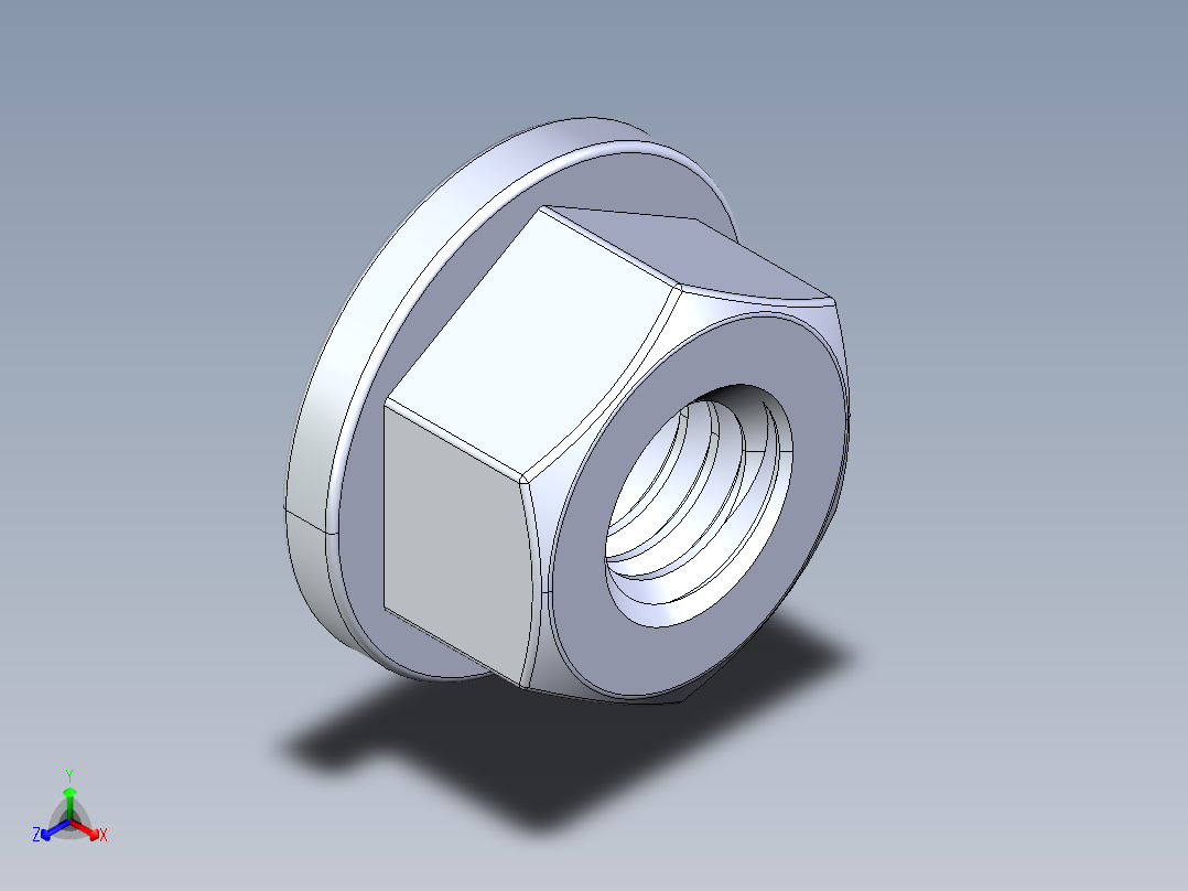 法兰螺母-56-FN.STEP正等轴测图