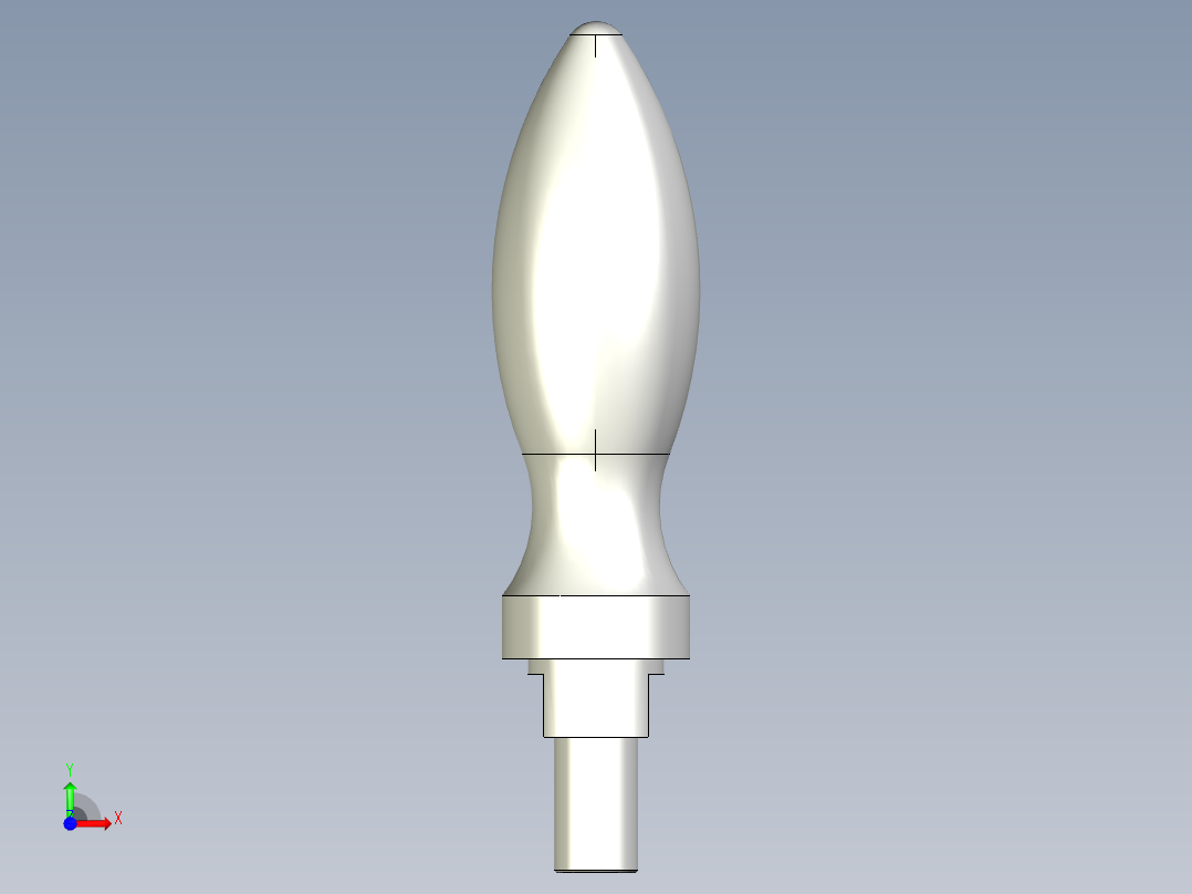 把手(迴轉)1002-3D多系列多零件图纸模型前视图