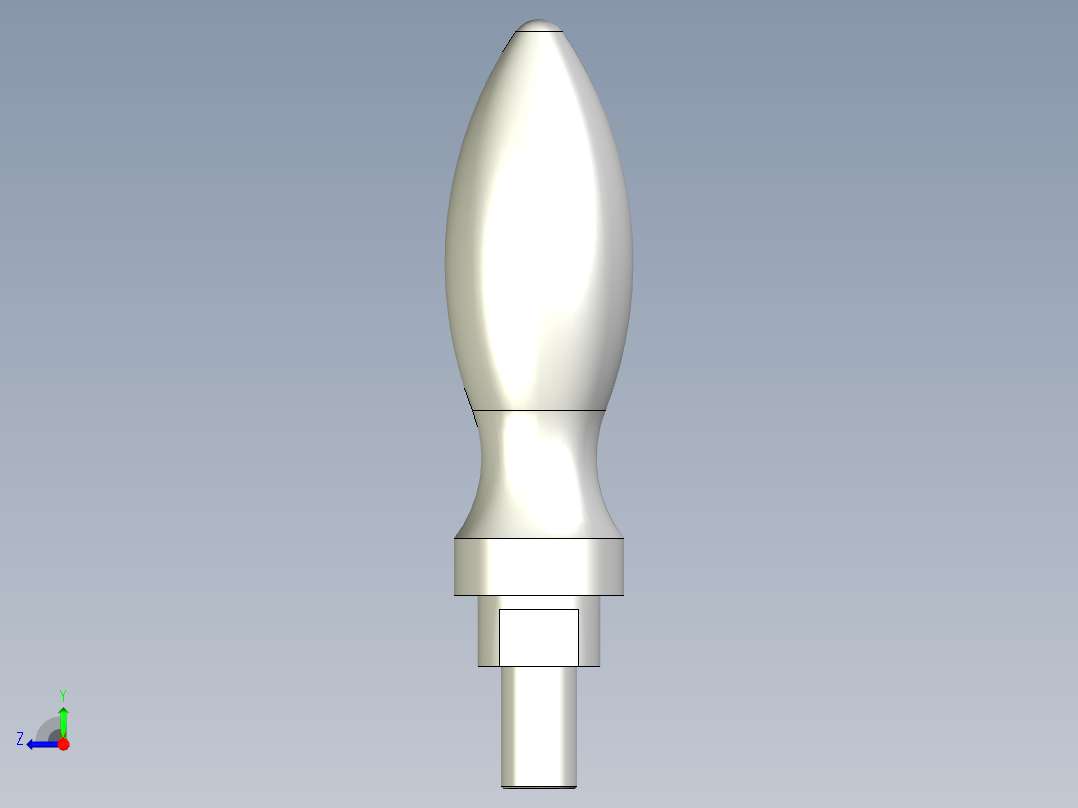 把手(迴轉)1002-3D多系列多零件图纸模型右视图