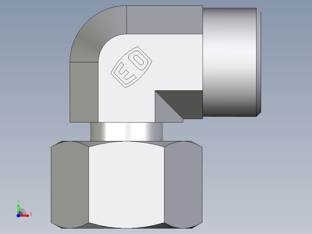 卡套式工业通用硬管接头EO_Standpipe_elbow_EVW20SOMDCF前视图