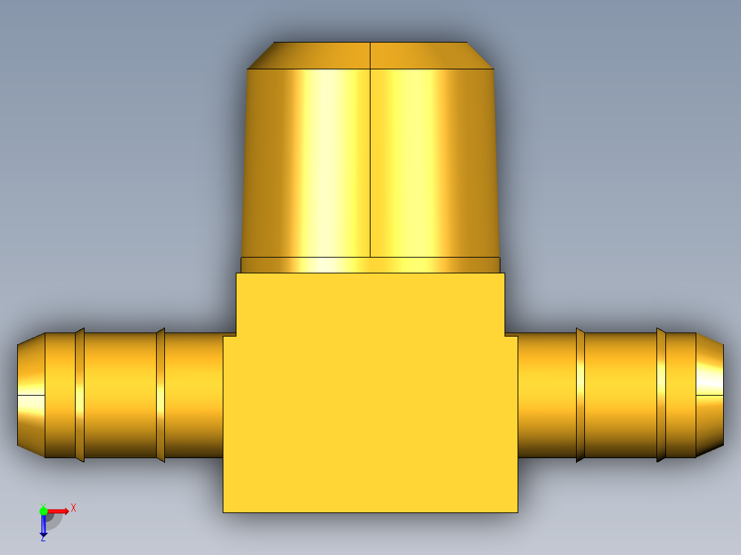 工业通用螺蚊管倒齿式工业硬管接头Male Branch Tee 232-6-4俯视图