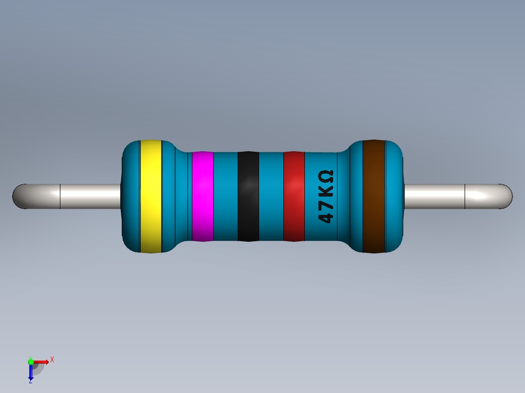 电容器 二极管 电阻器-Resistor 47K Ohm Blue主视图