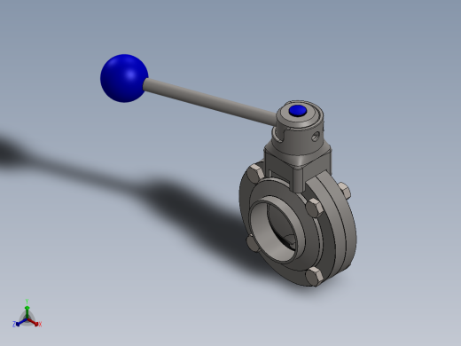 蝶阀正等轴测缩略图