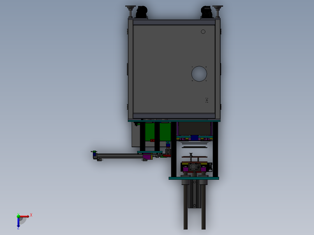 一台贴纸机俯视图