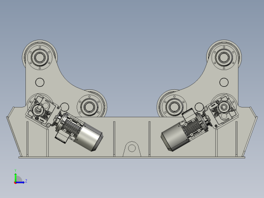 压力容器旋转器结构3D图纸 STEP格式左视缩略图