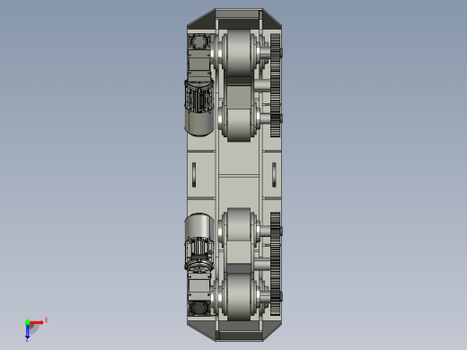 压力容器旋转器结构3D图纸 STEP格式俯视缩略图