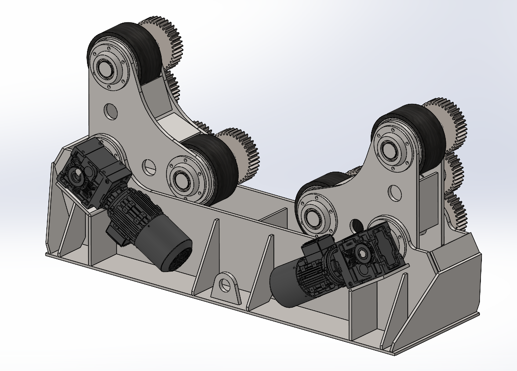 压力容器旋转器结构3D图纸 STEP格式