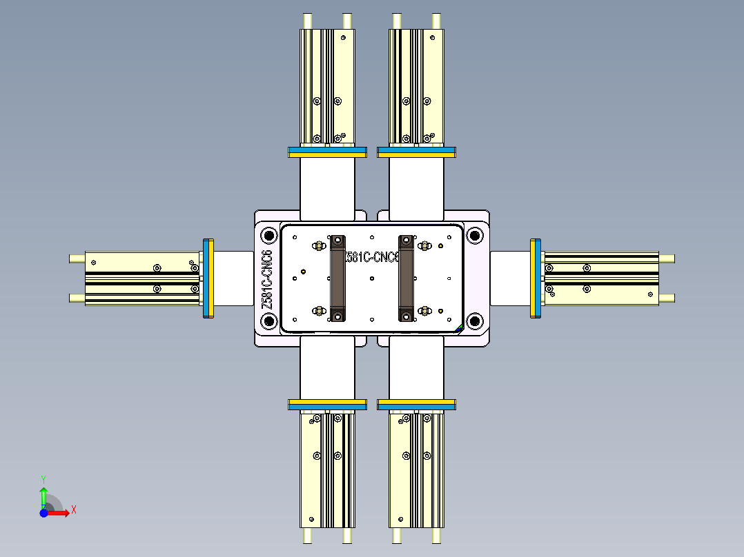 Z581C-笔记本CNC工装夹具三维模型CNC6-0805前视图