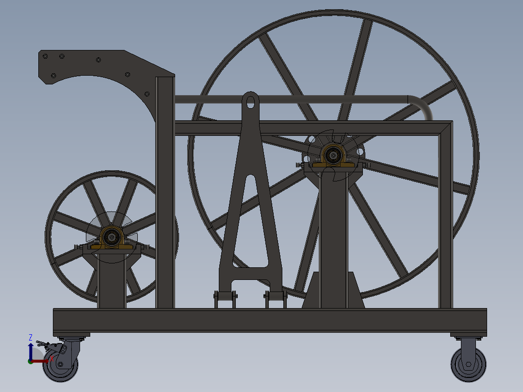 实心轮胎收卷胶料总装sw15可编辑前视图