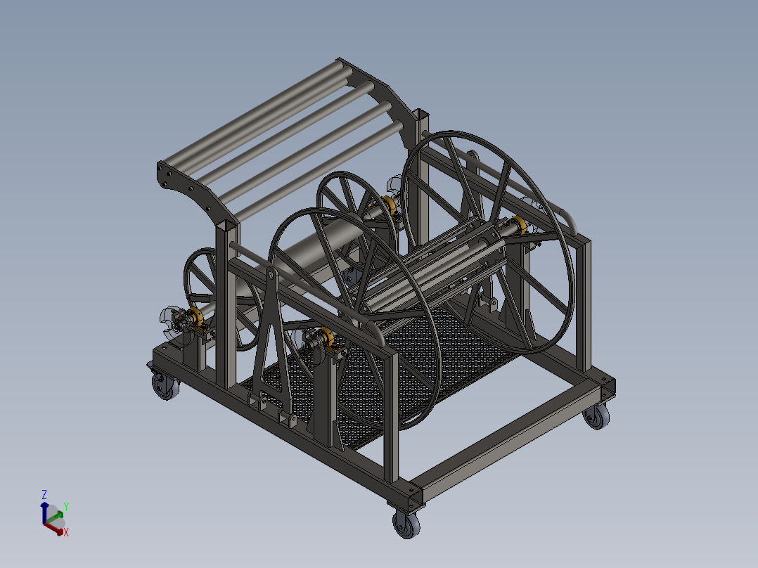 实心轮胎收卷胶料总装sw15可编辑正等轴测图