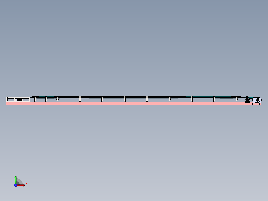 煤矿地轨煤块传送设备sw17可编辑前视图