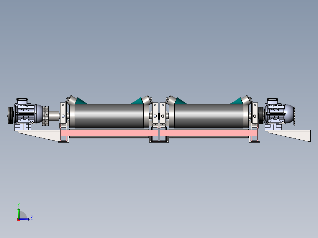 煤矿地轨煤块传送设备sw17可编辑左视图