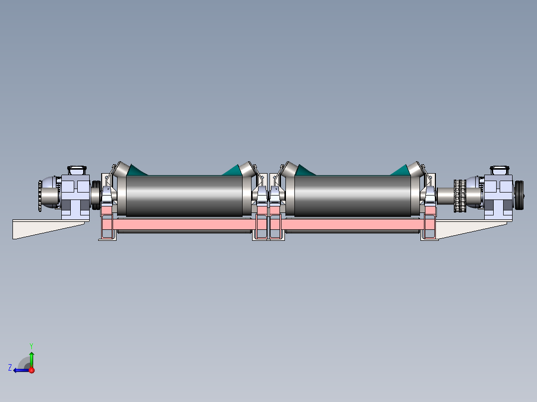 煤矿地轨煤块传送设备sw17可编辑右视图