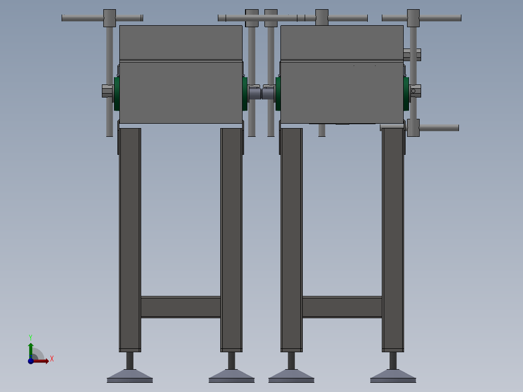 双排链式传送机构sw17可编辑前视图