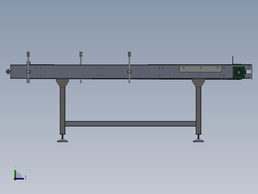 双排链式传送机构sw17可编辑左视图