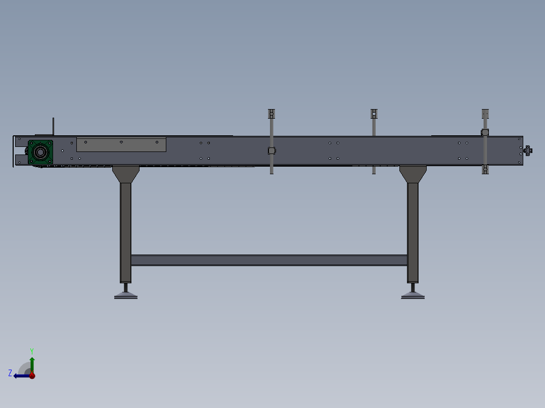 双排链式传送机构sw17可编辑右视图