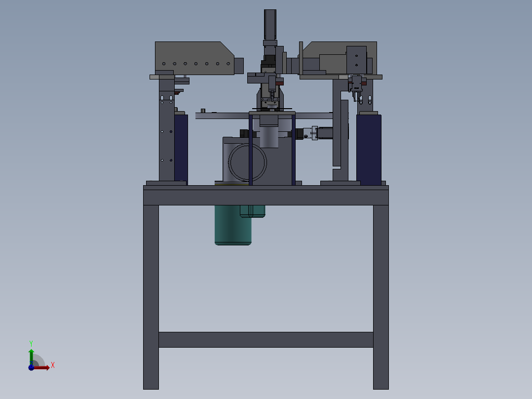 4工作位转台（sw12可编辑+工程图）前视图