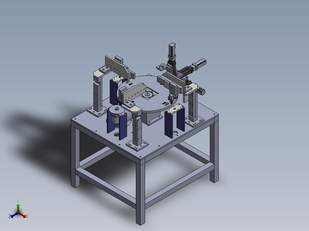 4工作位转台（sw12可编辑+工程图）正等轴测图