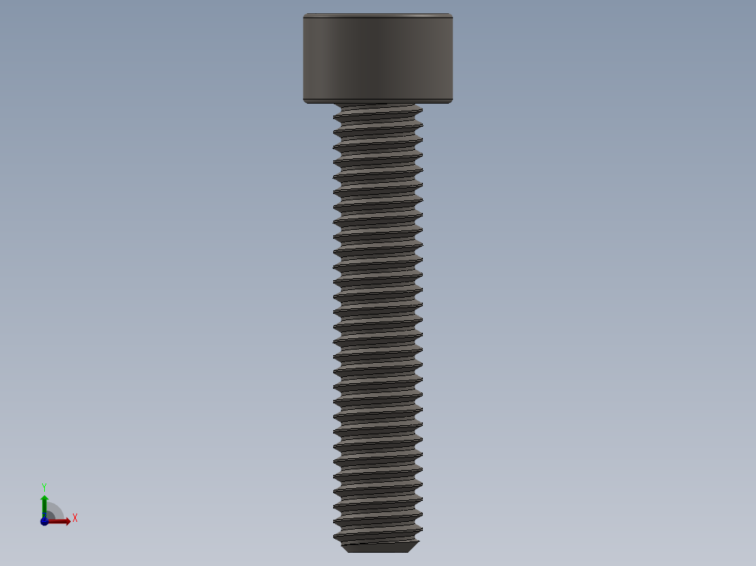 Screw_DIN_912_M6x30F_A2.SLDPRT公制内六角螺钉前视图