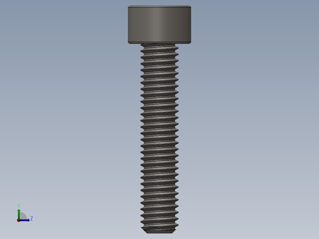 Screw_DIN_912_M6x30F_A2.SLDPRT公制内六角螺钉左视图