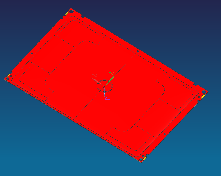 一款电脑金属外壳车铣外观面工装治具模型