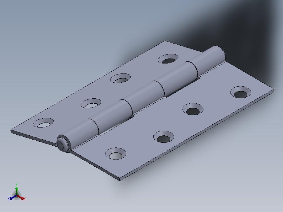门合页铰链正等轴测图