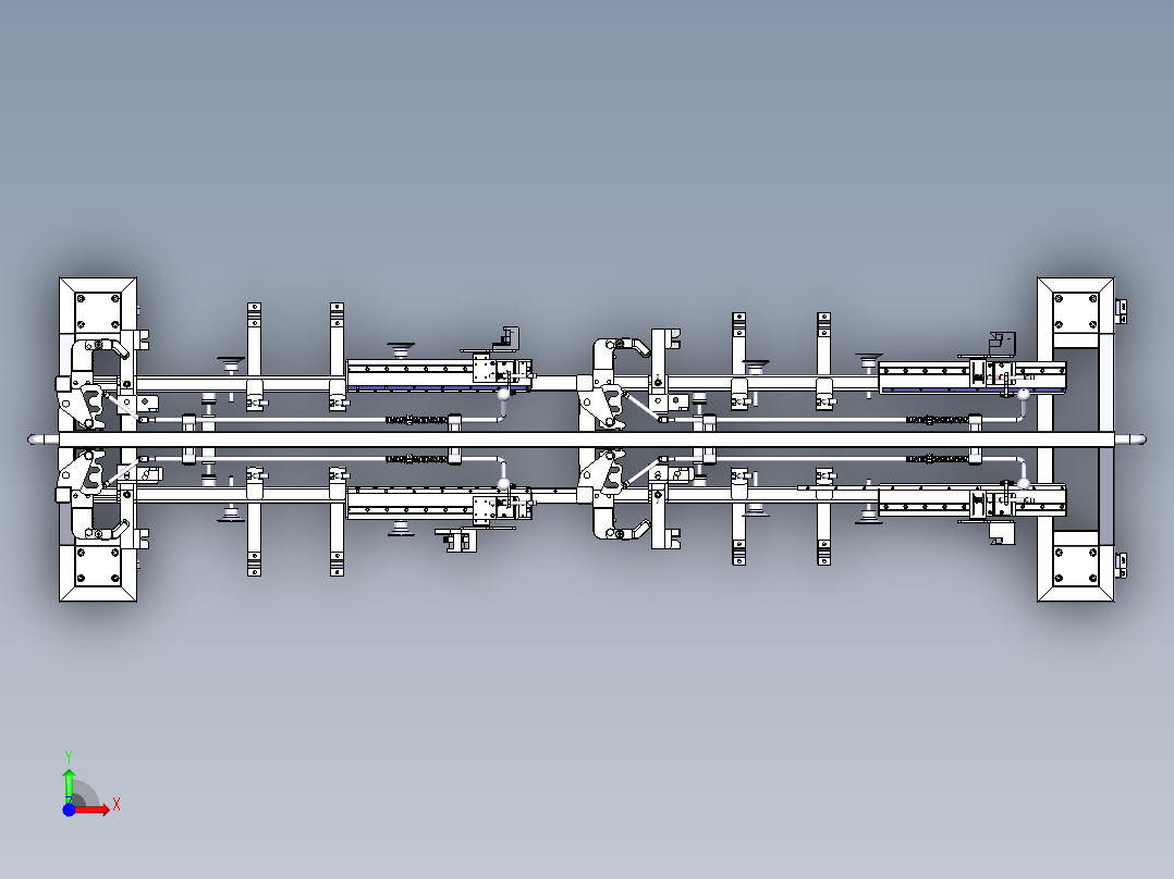 四门小车共用料架前视图