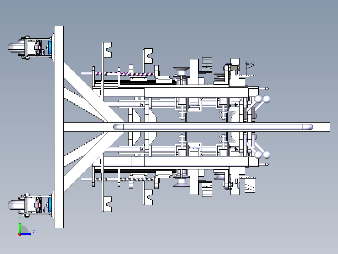 四门小车共用料架左视图