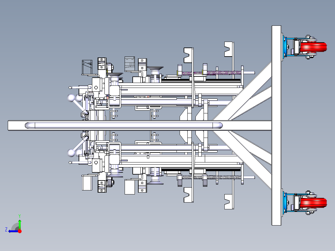 四门小车共用料架右视图
