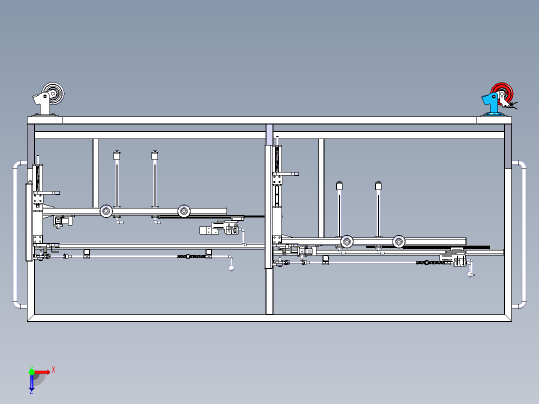 四门小车共用料架俯视图