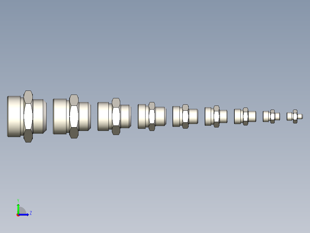 焊接式直通管接头(6~50)JB970-77左视图