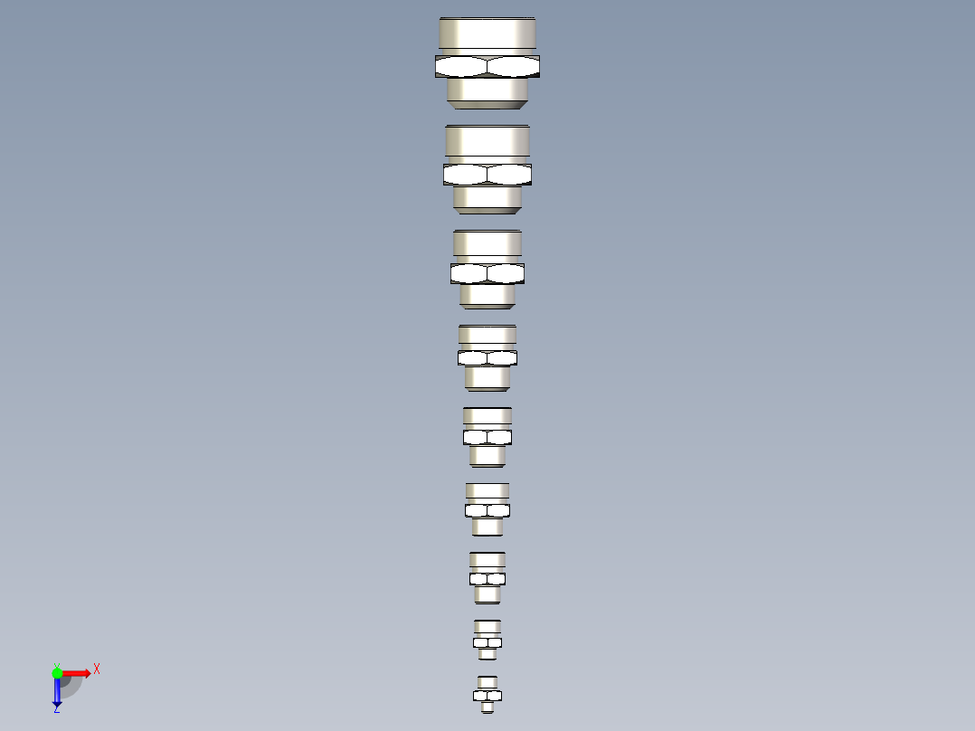 焊接式直通管接头(6~50)JB970-77俯视图