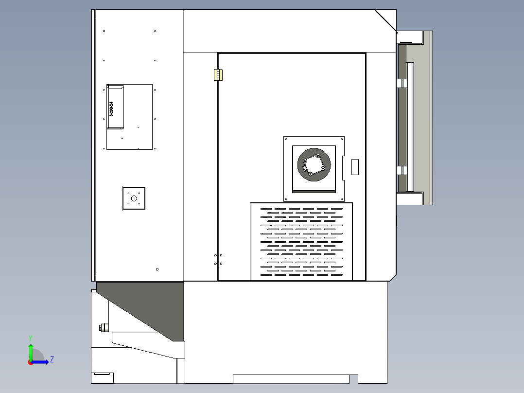 G500L数控车床左视图