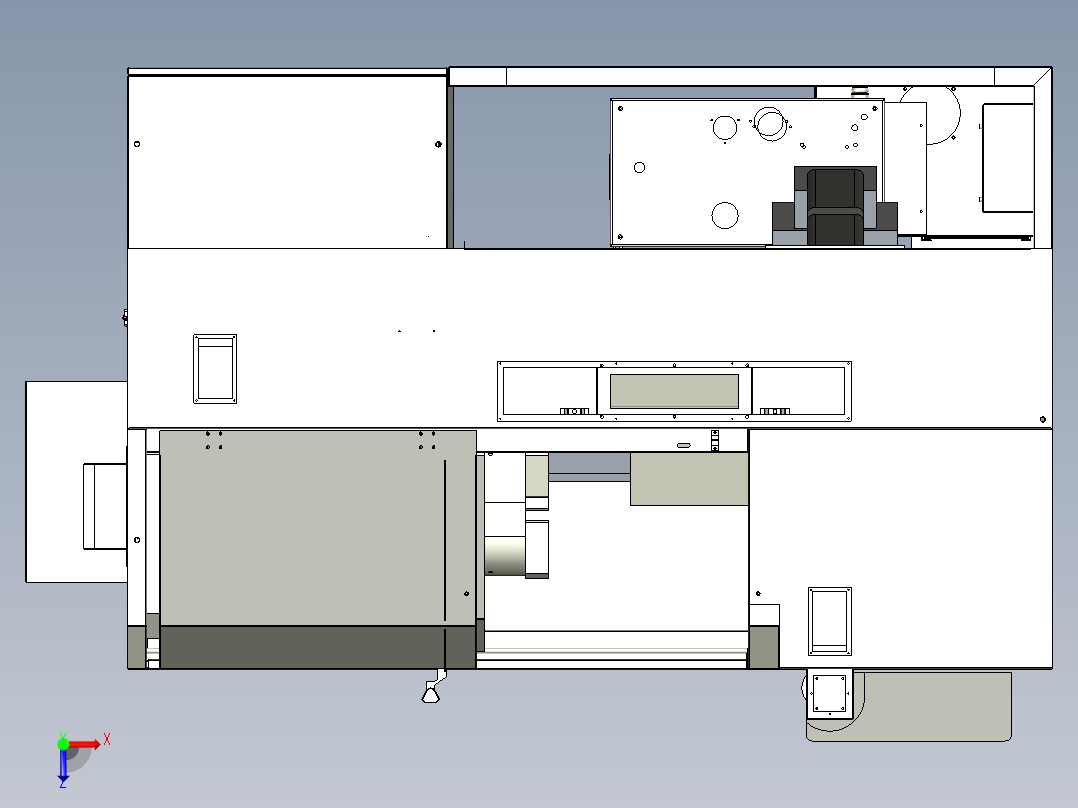 G500L数控车床俯视图