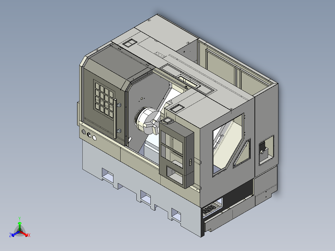 G500L数控车床正等轴测图
