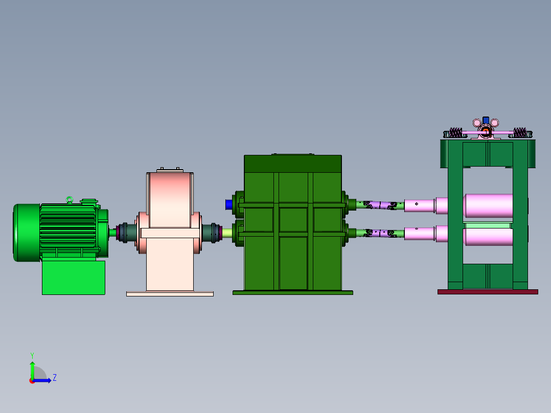 带钢冷连轧机左视图