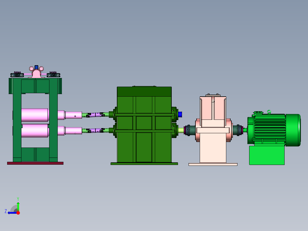 带钢冷连轧机右视图