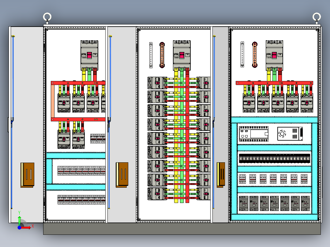 三柜组装630A电源柜plc4011控制柜 55889前视图